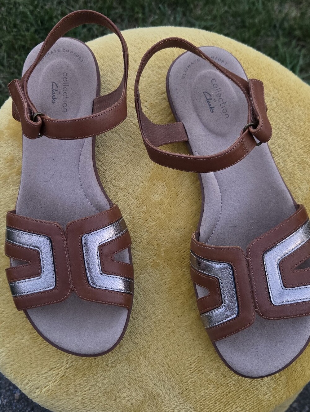 Clarks Ada Mist brown leather sandals